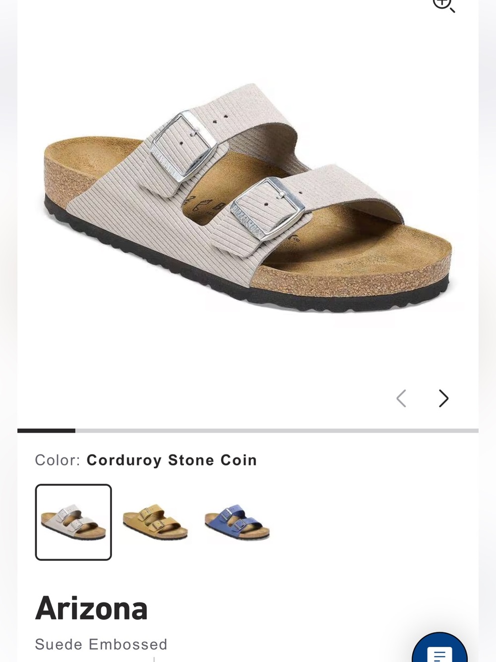 NWT Grey Stone Birkenstock Arizona Corduroy shoes/slides